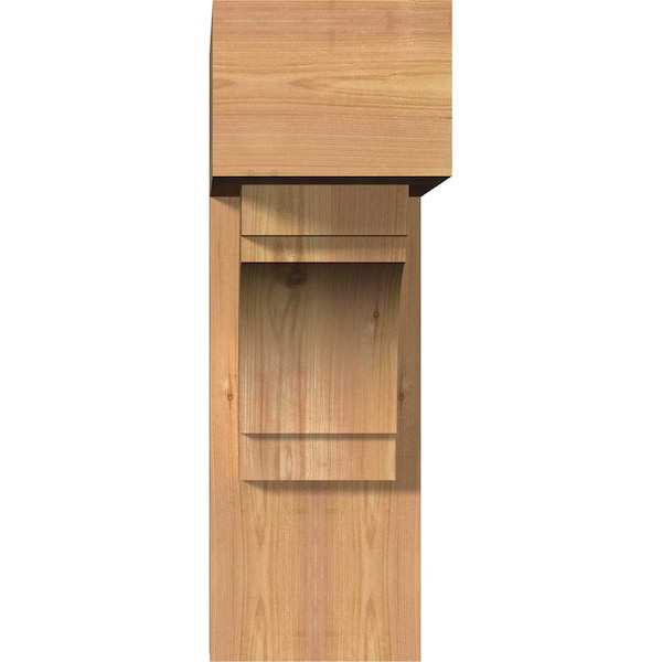 Merced Block Smooth Bracket W/ Offset Brace, Western Red Cedar, 7 1/2W X 22D X 22H